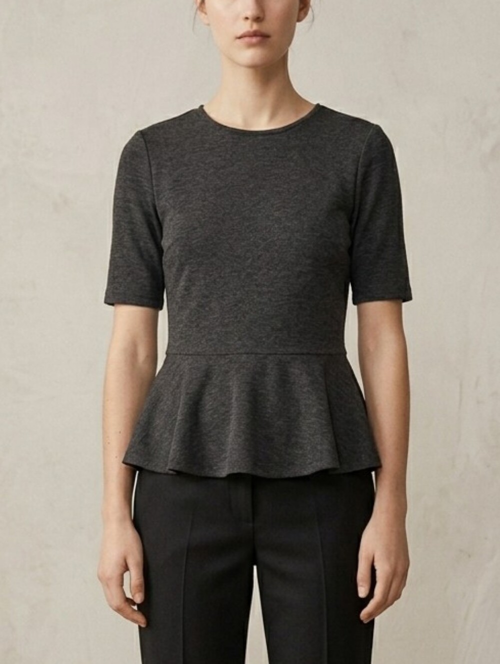 GAP Charcoal peplum top